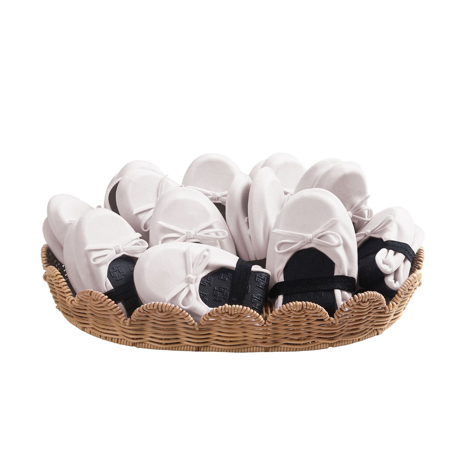 PRE-ORDER Foldable Flats Slipper Shoe | 20 Pairs of Velvet Ivory Flats
