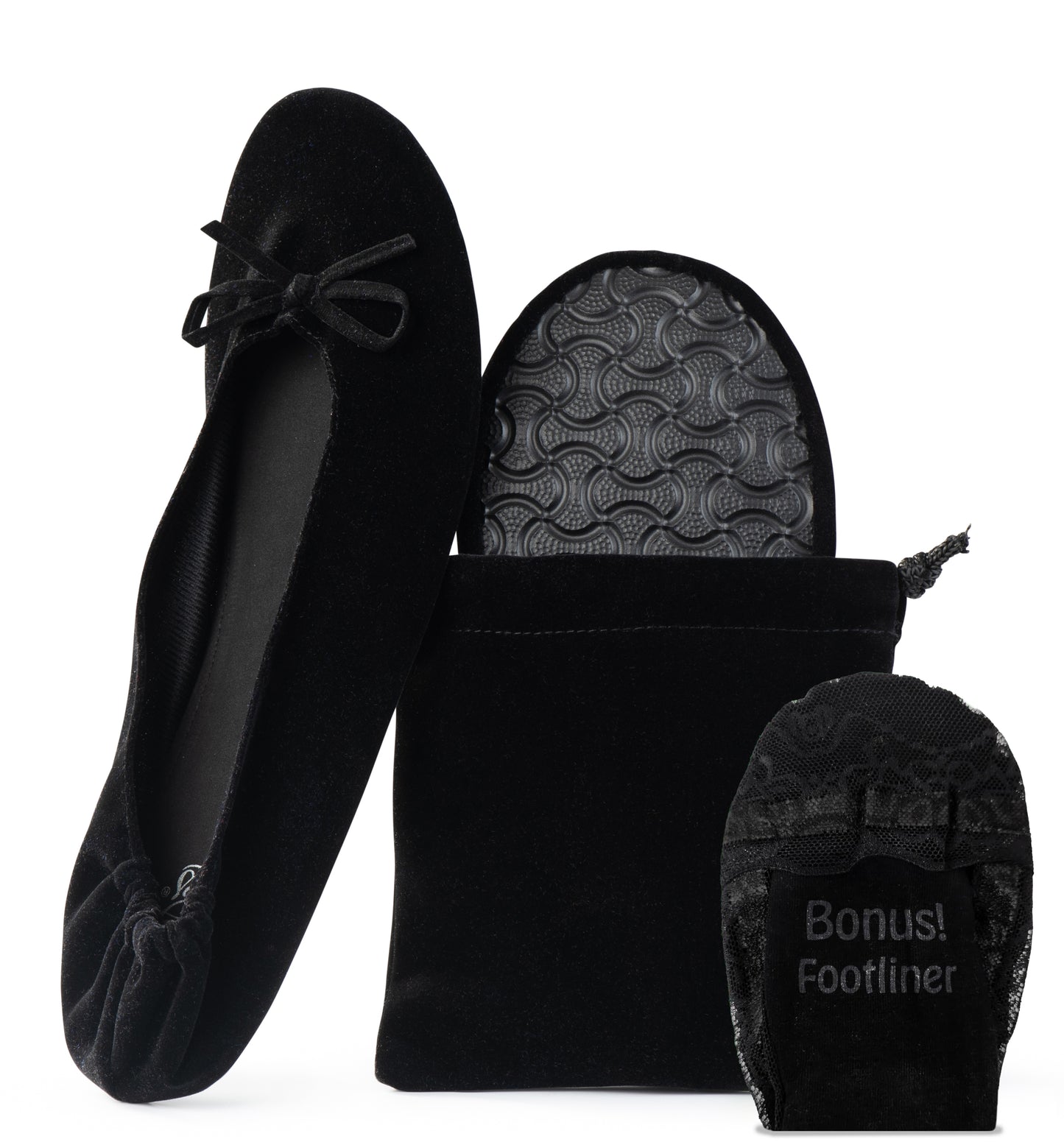 Velvet Ballet Flats Foldable Flats Women's Shoes