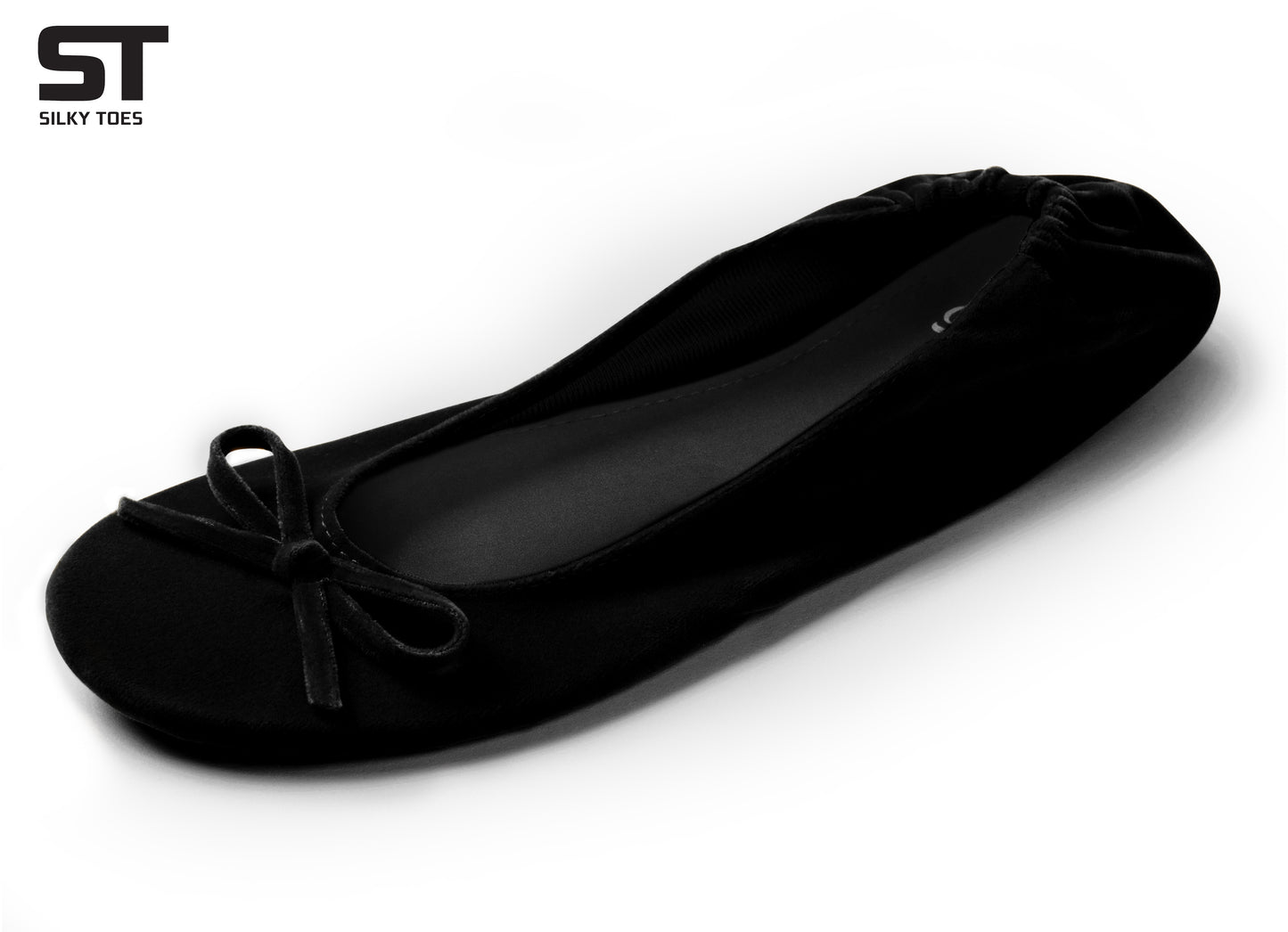 PRE-ORDER Foldable Flats Party Box | 20 Pairs of Velvet Black Flats in a Black Display Box