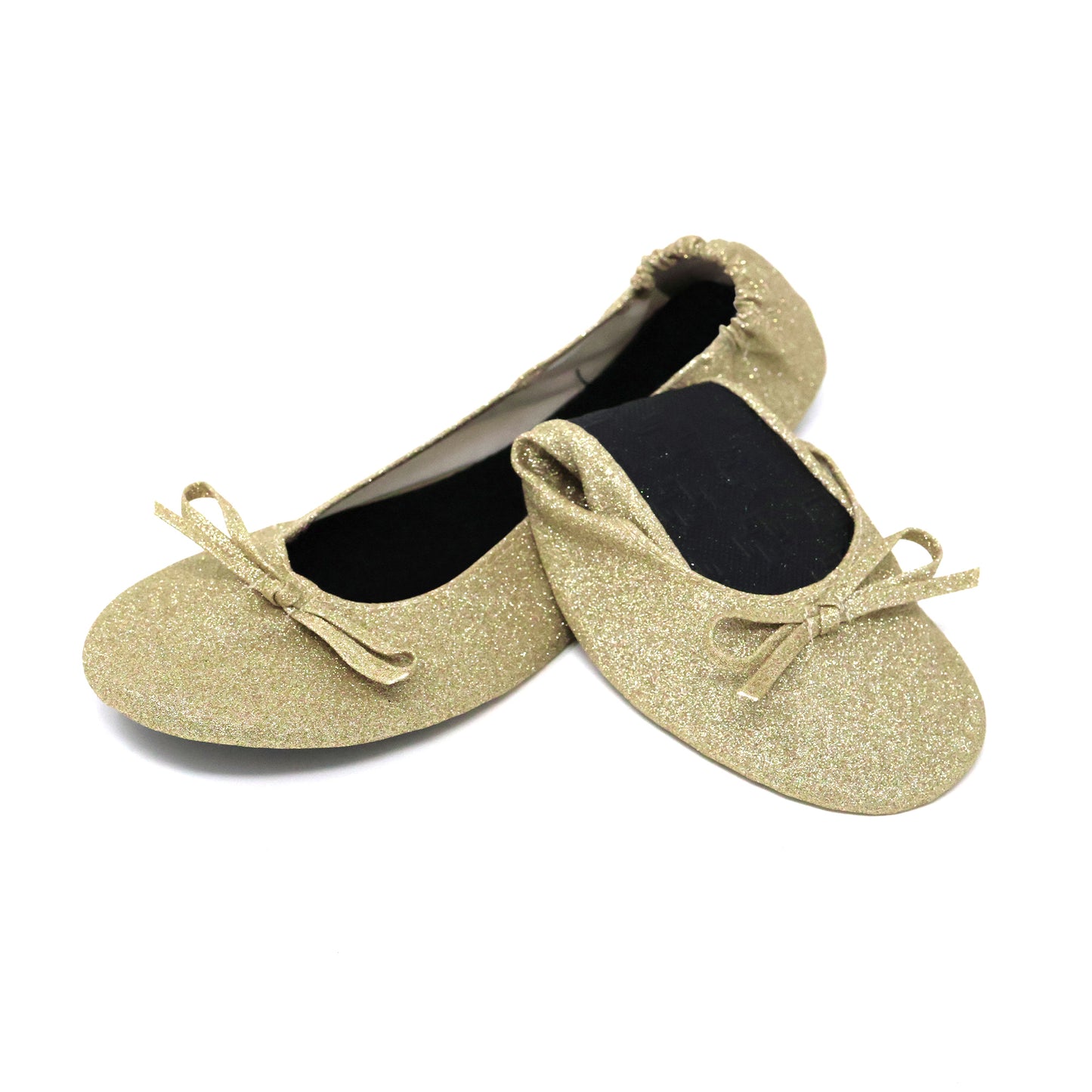 PRE-ORDER Foldable Flats Slipper Shoe | 20 Pairs of Sparkle Gold Flats