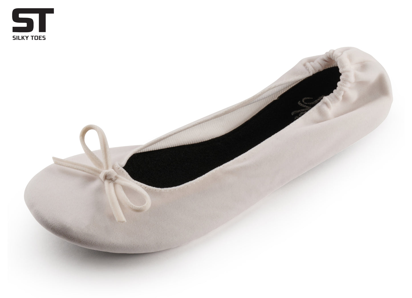 PRE-ORDER Foldable Flats Party Box | 20 Pairs of Velvet Ivory Flats in a Black Display Box