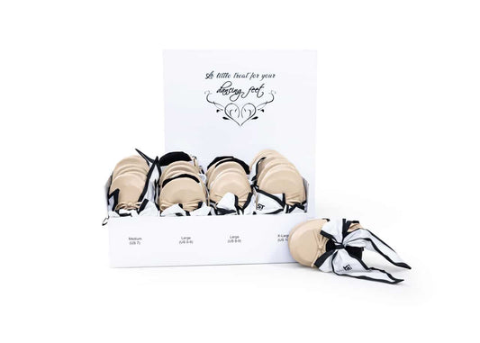 Foldable Flats Wedding Box | 20 Pairs of Nude Flats in White Display Box