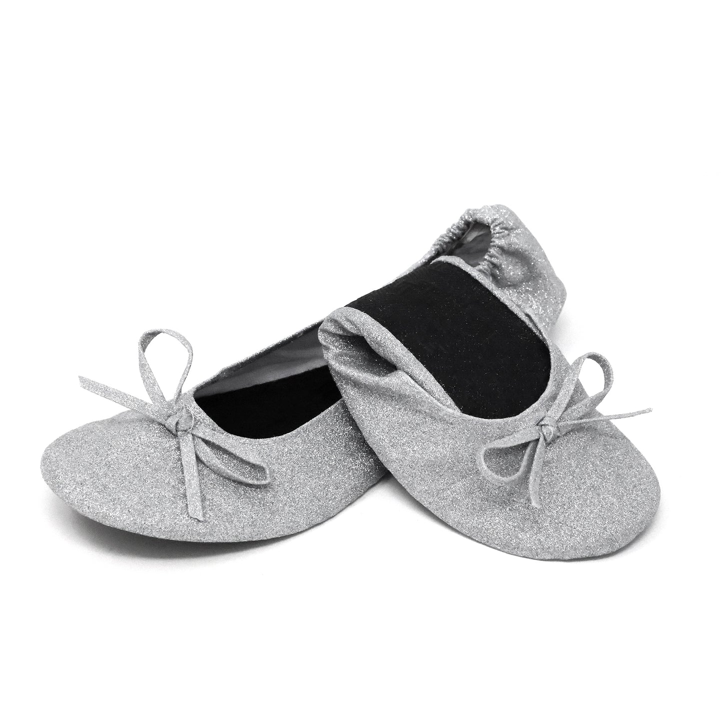 PRE-ORDER Foldable Flats Slipper Shoe | 20 Pairs of Sparkle Silver Flats