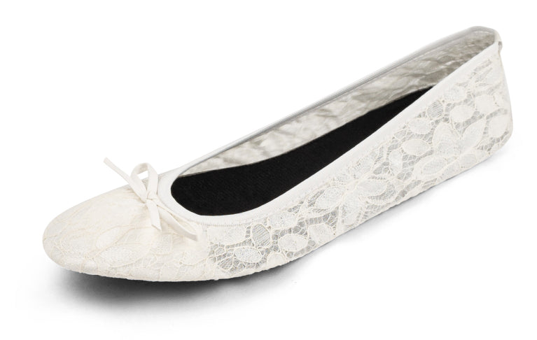 Foldable Wedding Flats / Flat Lace Wedding Shoe