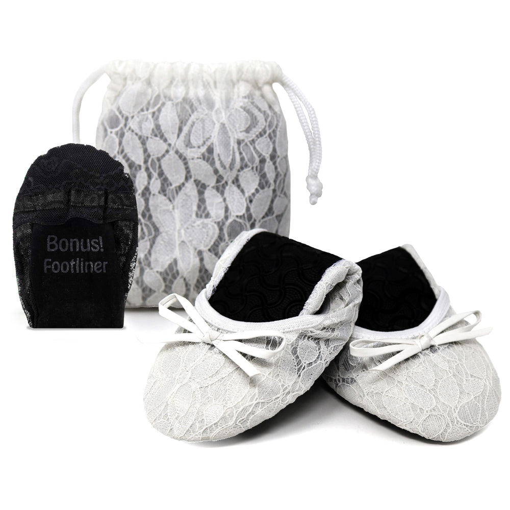 Foldable Wedding Flats / Flat Lace Wedding Shoe