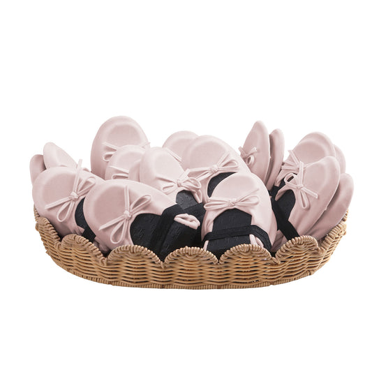 PRE-ORDER Foldable Flats Slipper Shoe | 20 Pairs of Velvet Ballet Pink Flats