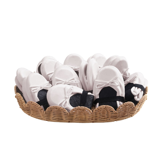 PRE-ORDER Foldable Flats Slipper Shoe | 20 Pairs of Velvet Ivory Flats