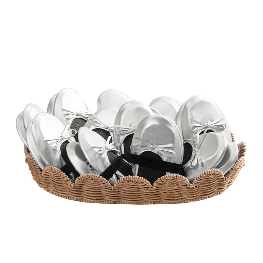 PRE-ORDER Foldable Flats Slipper Shoe | 20 Pairs of Silver Flats