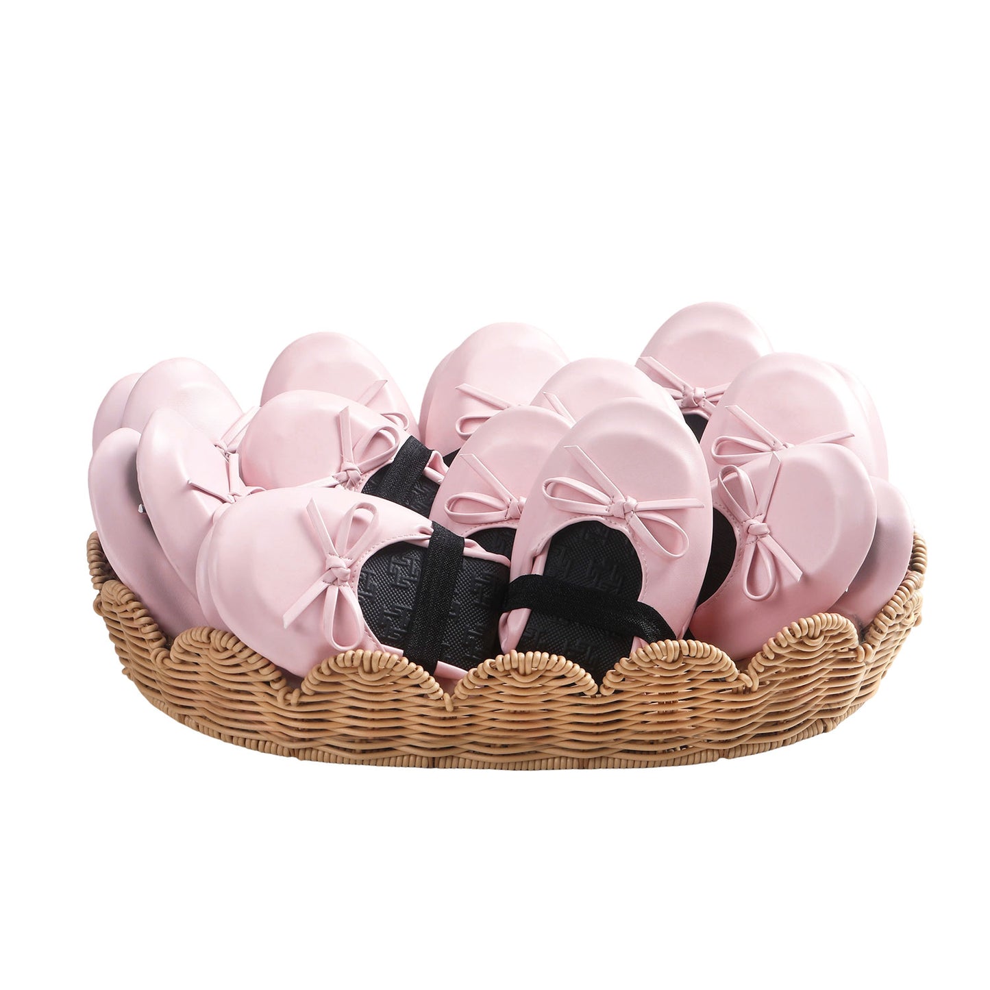 Foldable Flats Slipper Shoe | 20 Pairs of Ballet Pink Flats