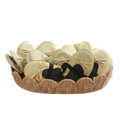 Foldable Flats Slipper Shoe | 20 Pairs of Sparkle Gold Flats