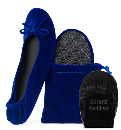 Velvet Ballet Flats Foldable Flats Women's Shoes