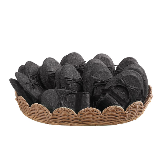 PRE-ORDER Foldable Flats Slipper Shoe | 20 Pairs of Sparkle Black Flats