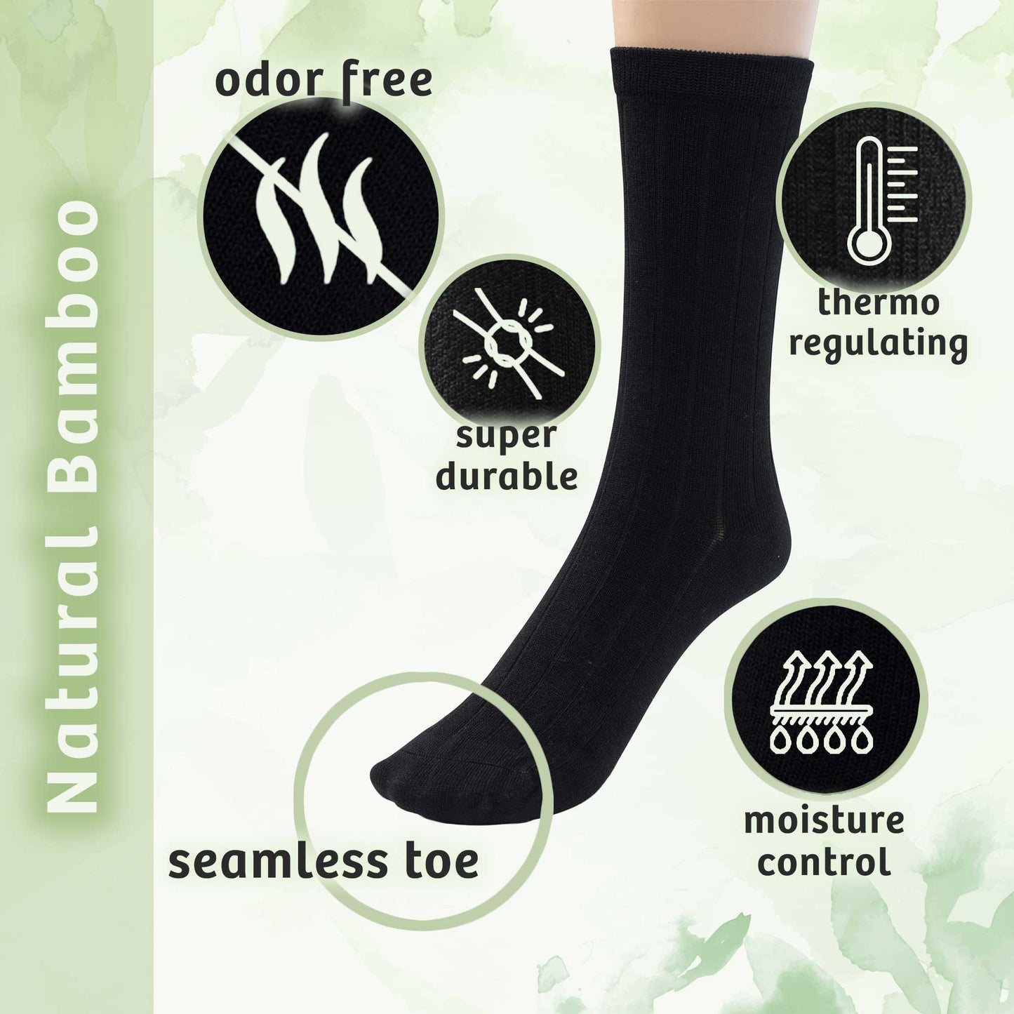 Women's Bamboo Ribbed Crew Socks