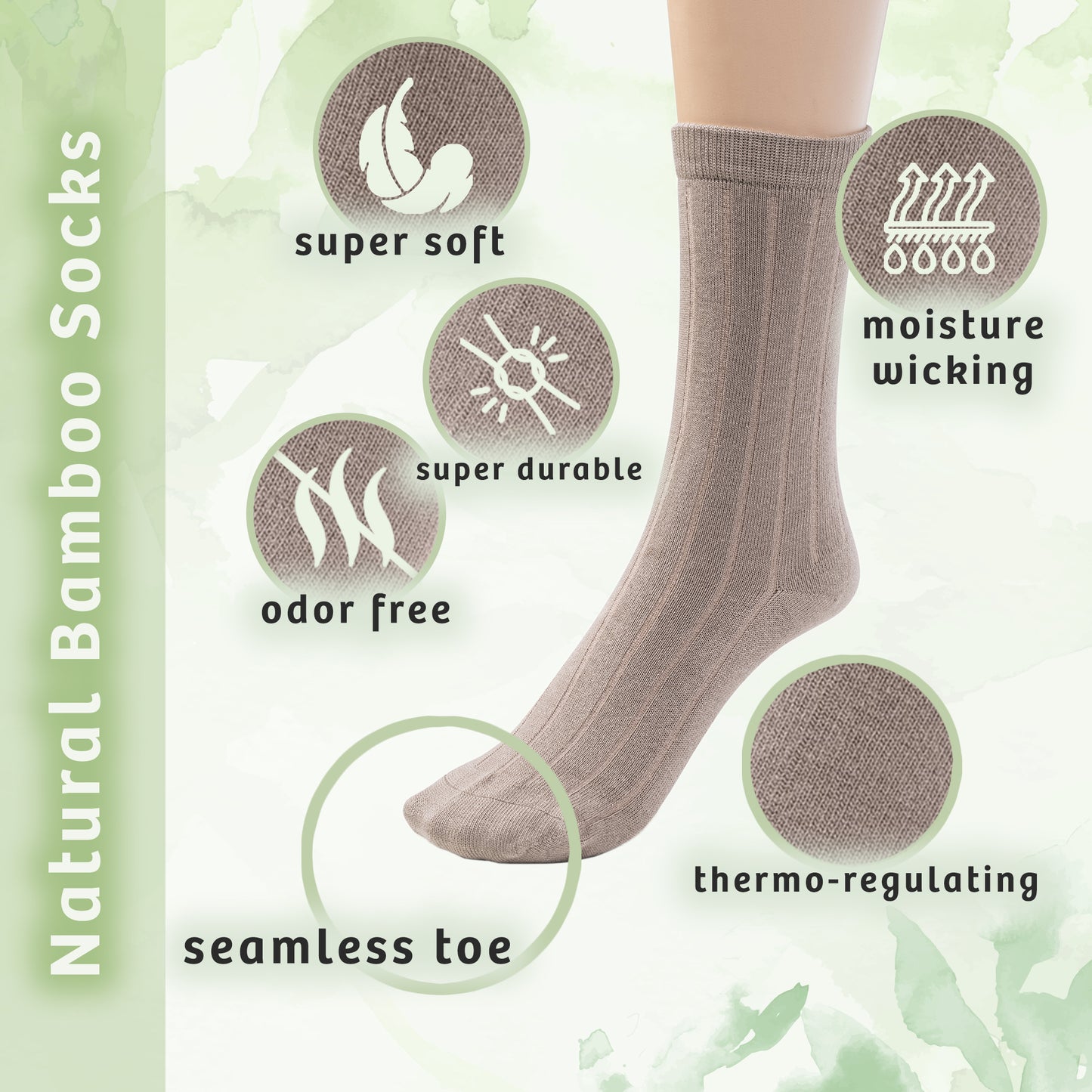 Women's Bamboo Ribbed Crew Socks