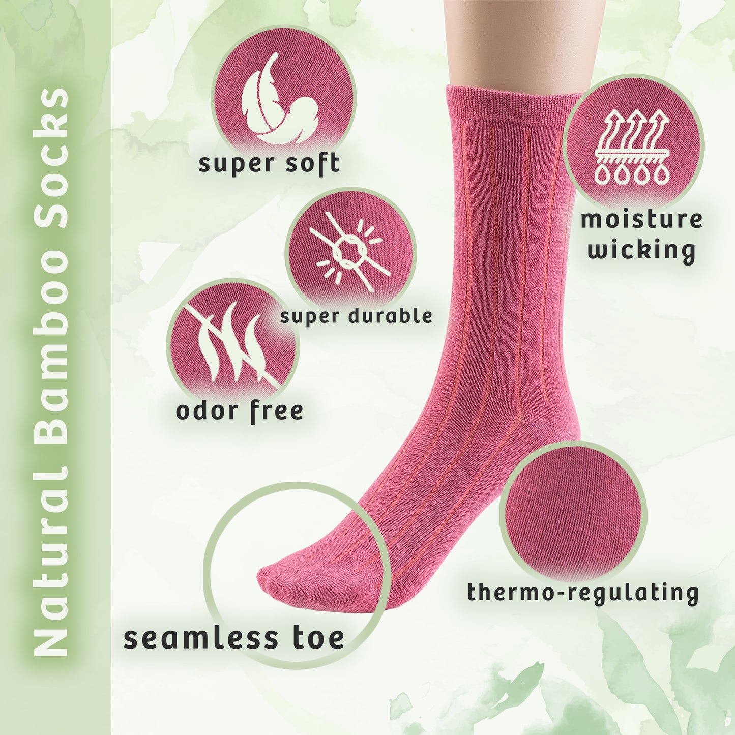 Women's Bamboo Ribbed Crew Socks