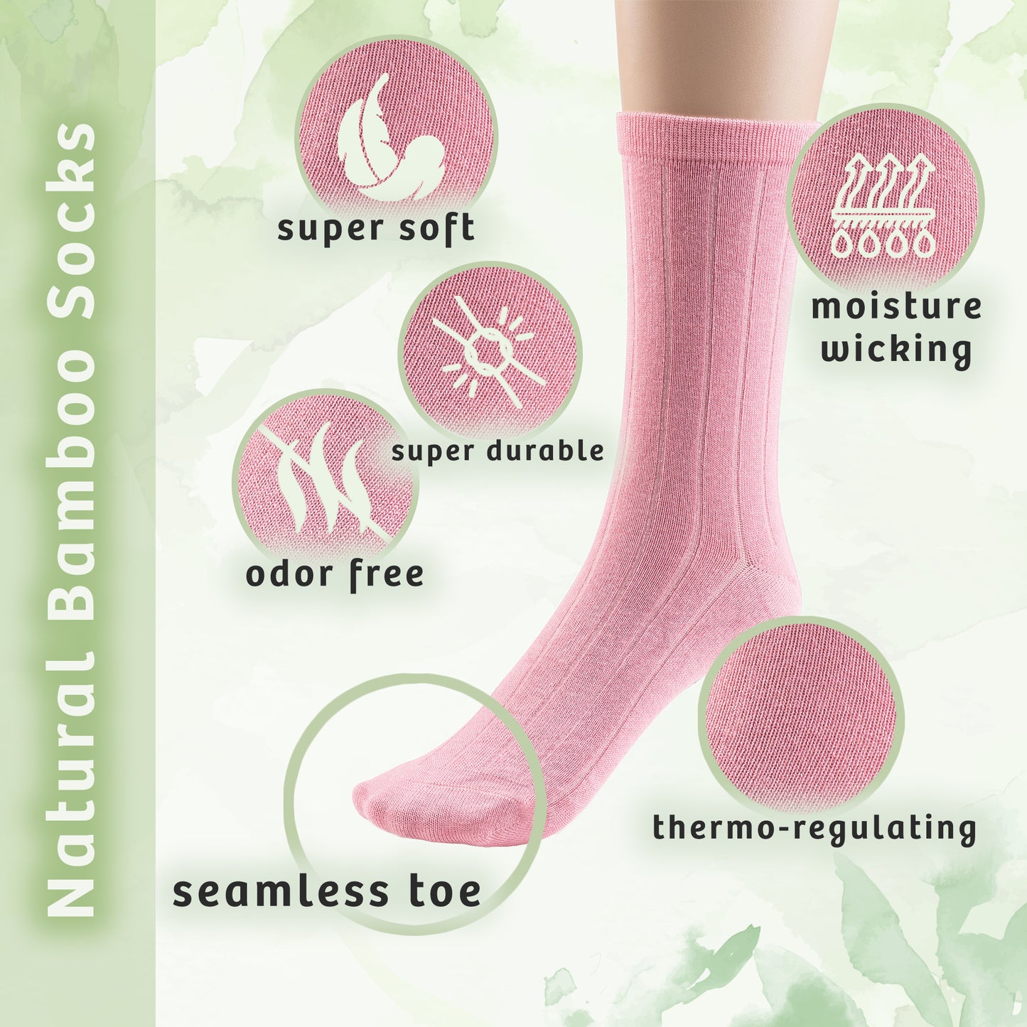 Women's Bamboo Ribbed Crew Socks