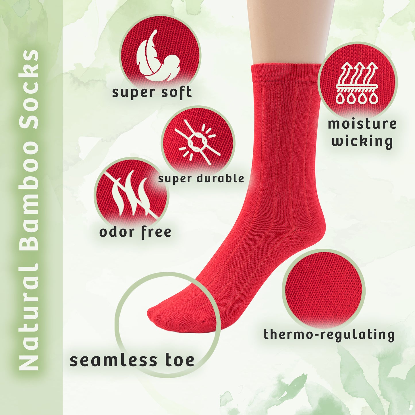 Women's Bamboo Ribbed Crew Socks