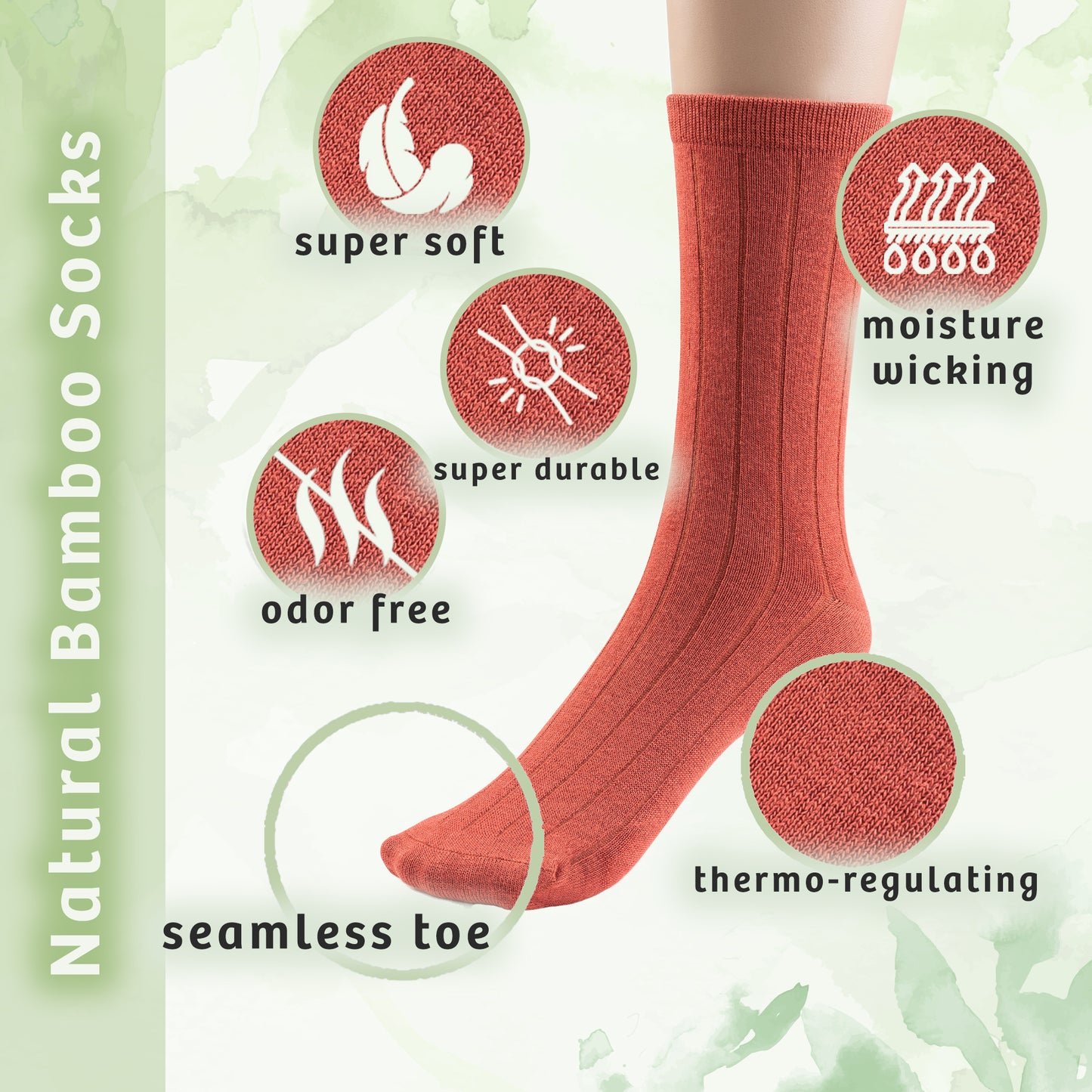 Women's Bamboo Ribbed Crew Socks