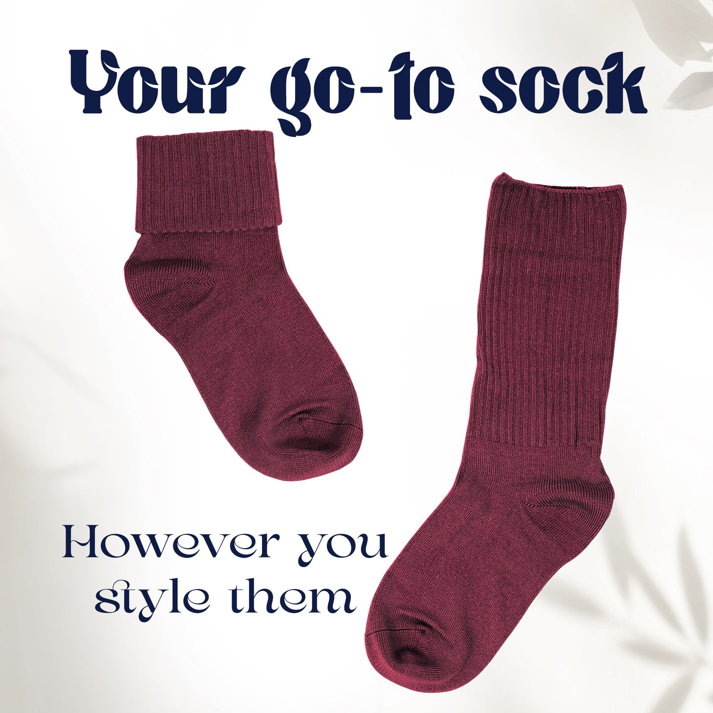 Women's Bamboo Socks Turn Cuff