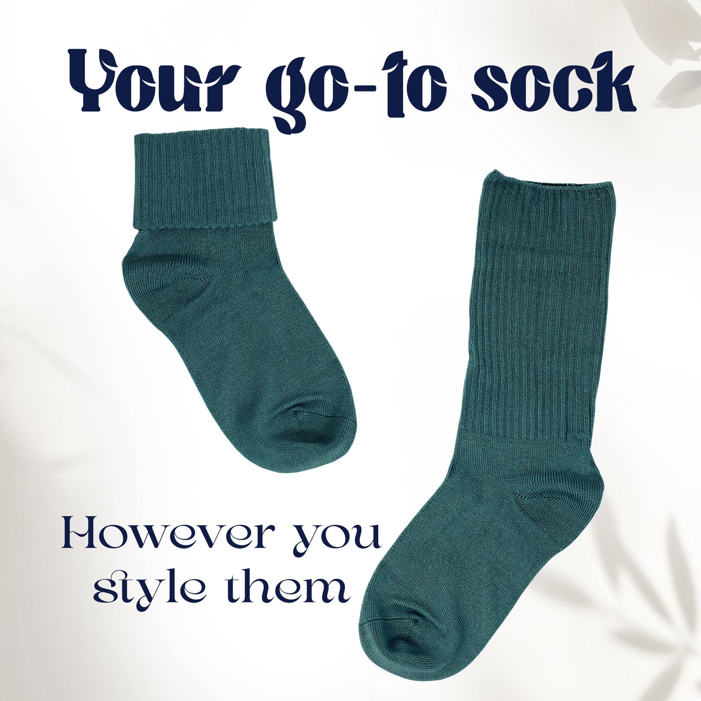 Women's Bamboo Socks Turn Cuff