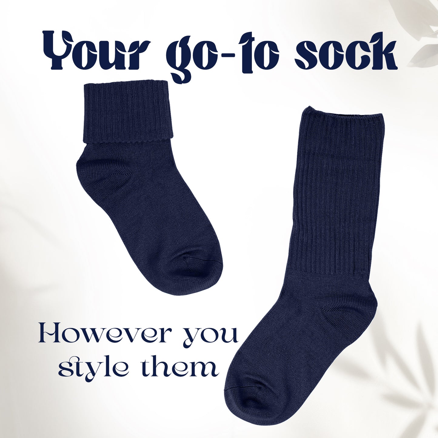 Women's Bamboo Socks Turn Cuff