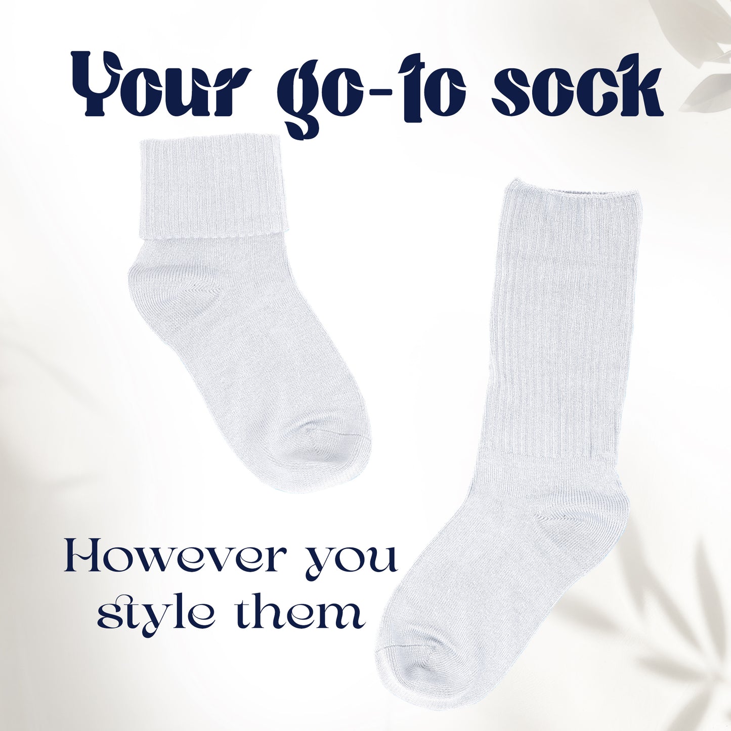 Women's Bamboo Socks Turn Cuff