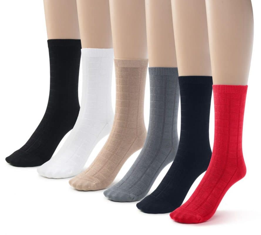 Kids Bamboo Textured Crew School Socks