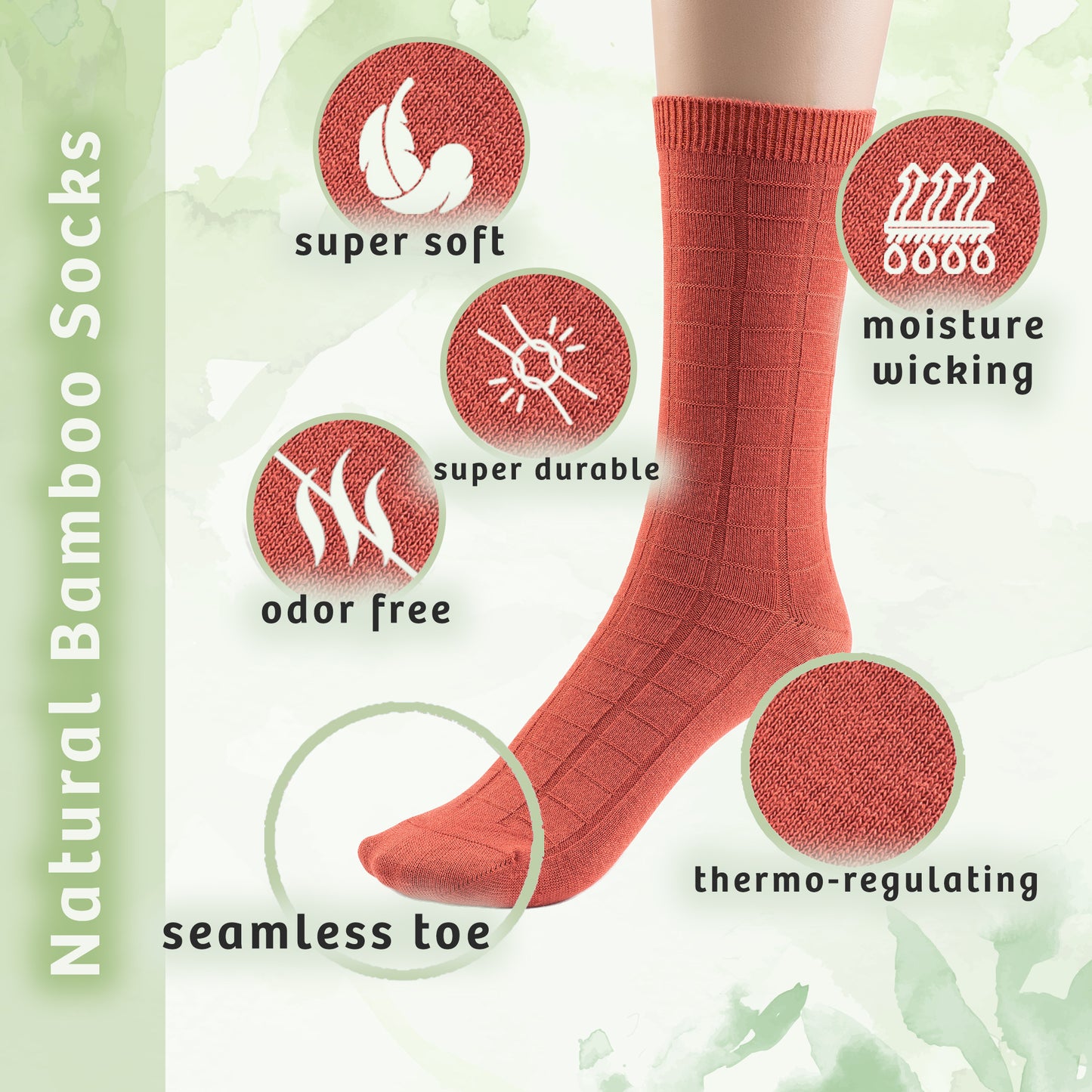 Women's Bamboo Crew Socks Designed, Dress and Casual