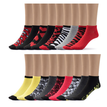 Women's Colorful Lite Low Cut Socks-18 Pairs