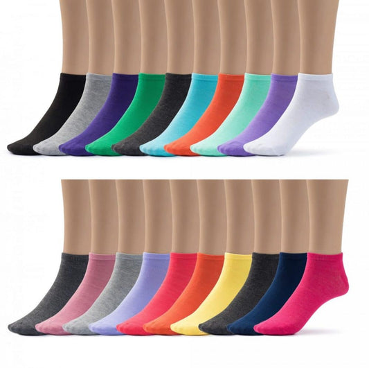 Women's Colorful Lite Low Cut Socks-18 Pairs