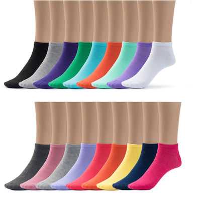 Women's Colorful Lite Low Cut Socks-18 Pairs