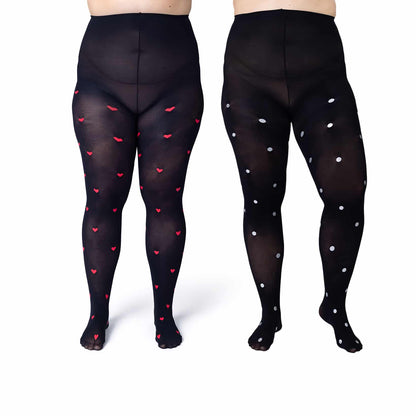 Womens Plus Size Patterned Tights Fashion Printed Designed Opaque Stockings