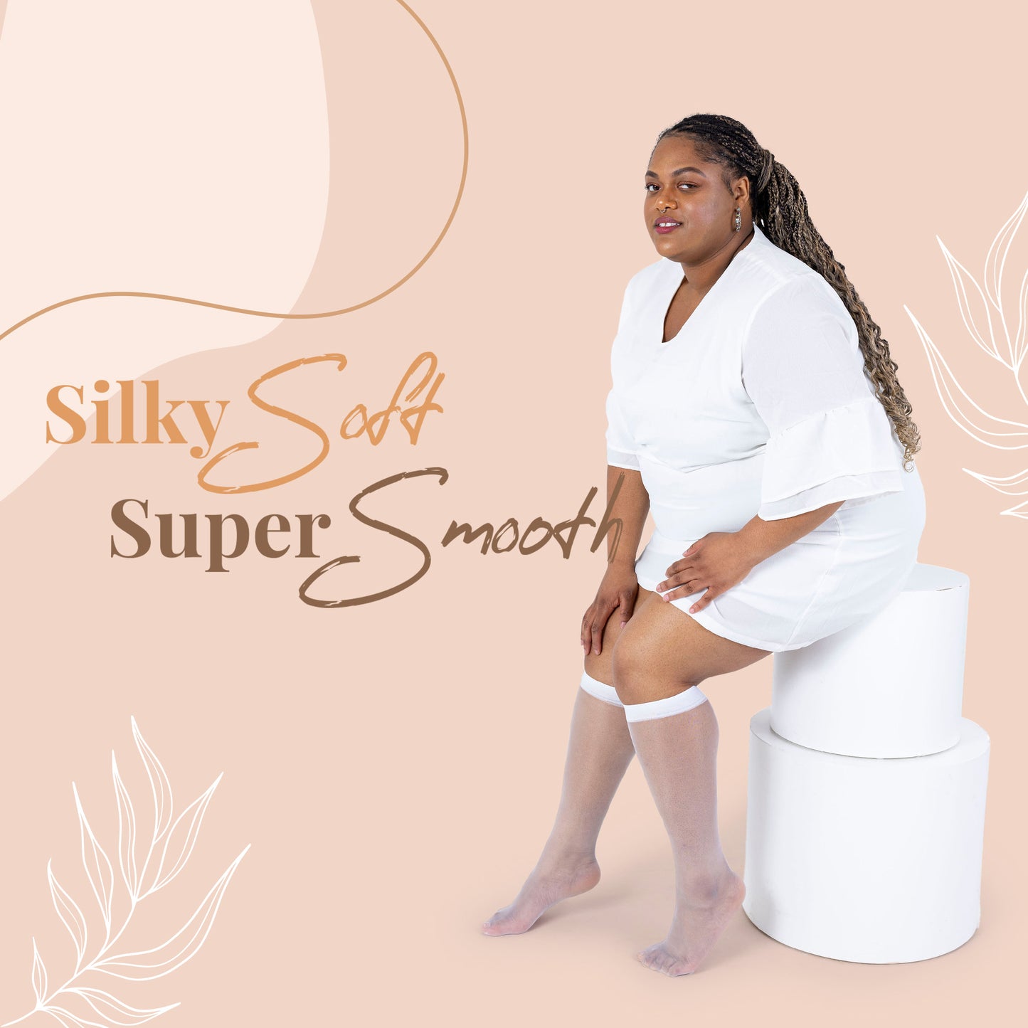 Women's Plus Size Sheer Knee High Socks- 6 Pairs