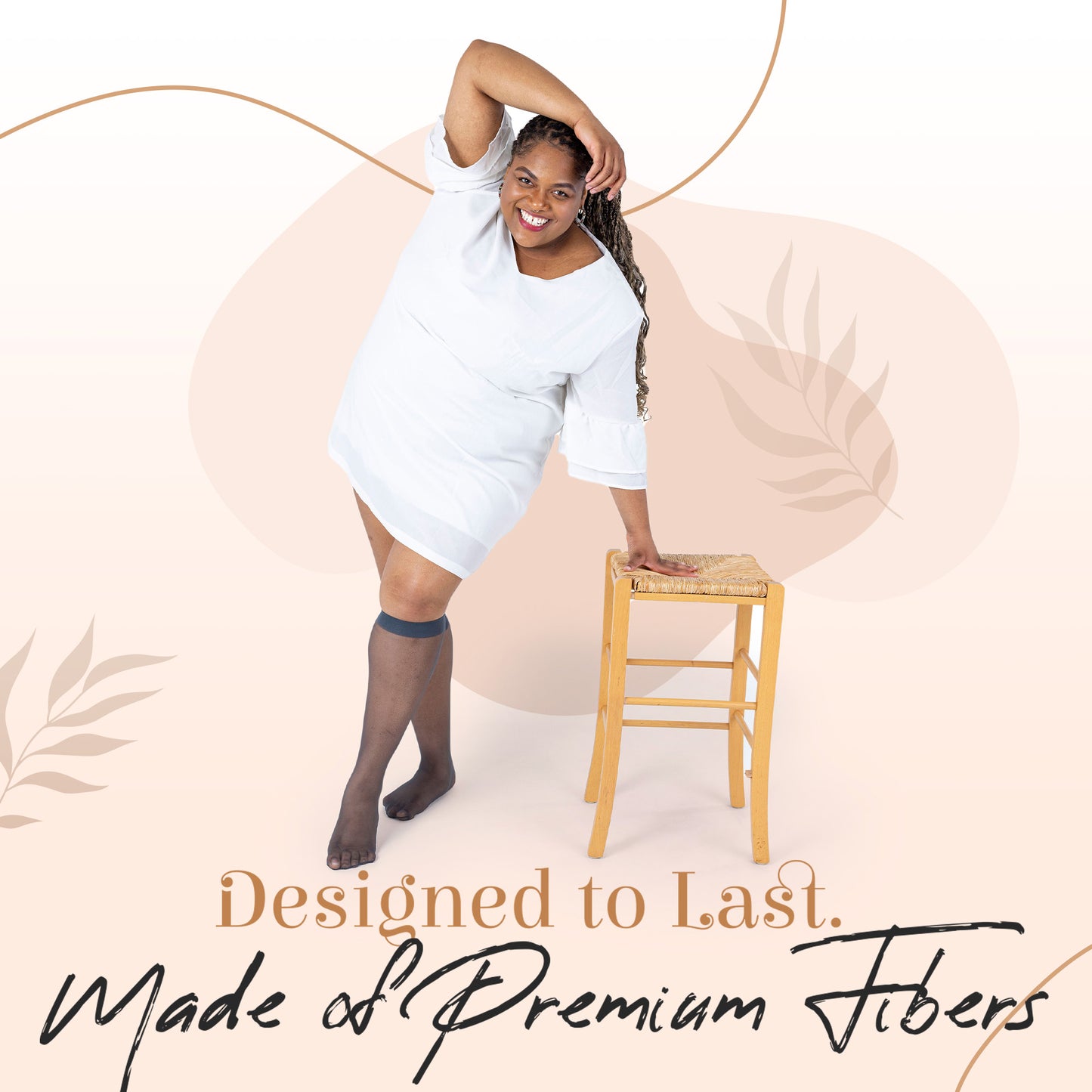 Women's Plus Size Sheer Knee High Socks- 6 Pairs