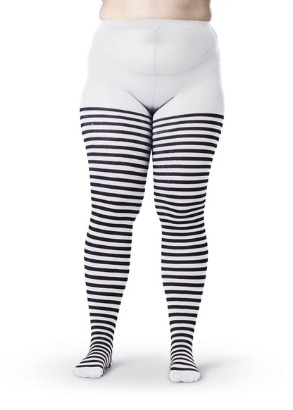 Women's Plus Size Costume Tights | Striped Plus Tights