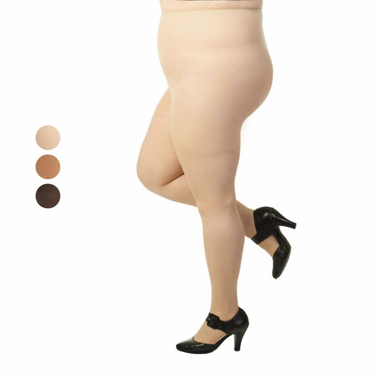 Women's Plus Size Soft Sheer Pantyhose 20 Denier