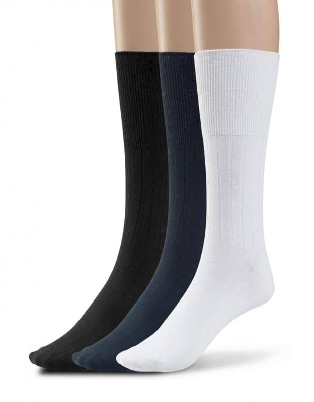 Men's Diabetic Cotton Crew Dress Socks