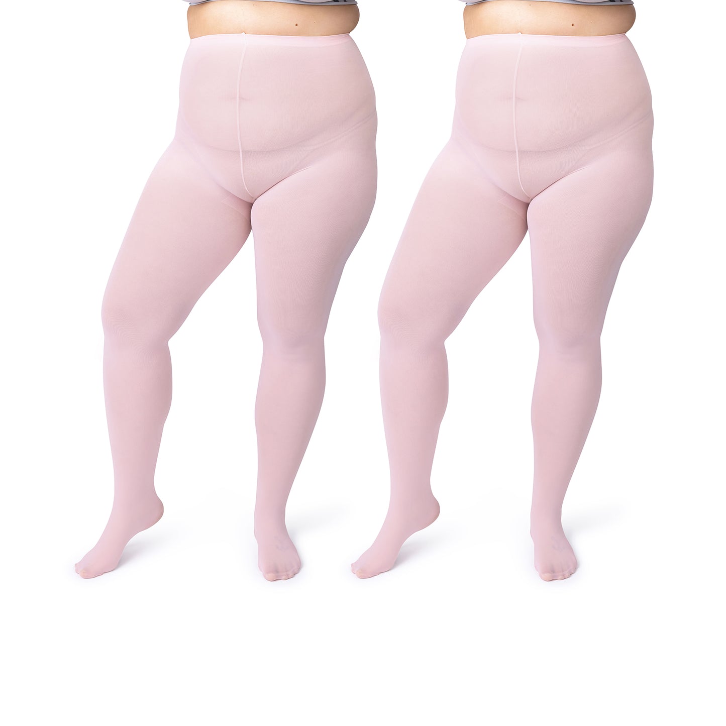 Women's Opaque Plus Size Tights 60 Denier Nylons - 2 Pairs