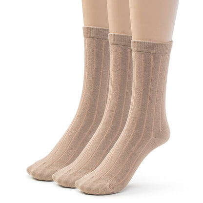 Kids Girls Boys Bamboo Ribbed Crew School Socks