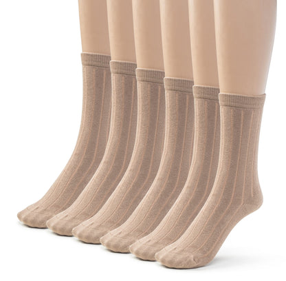 Kids Girls Boys Bamboo Ribbed Crew School Socks