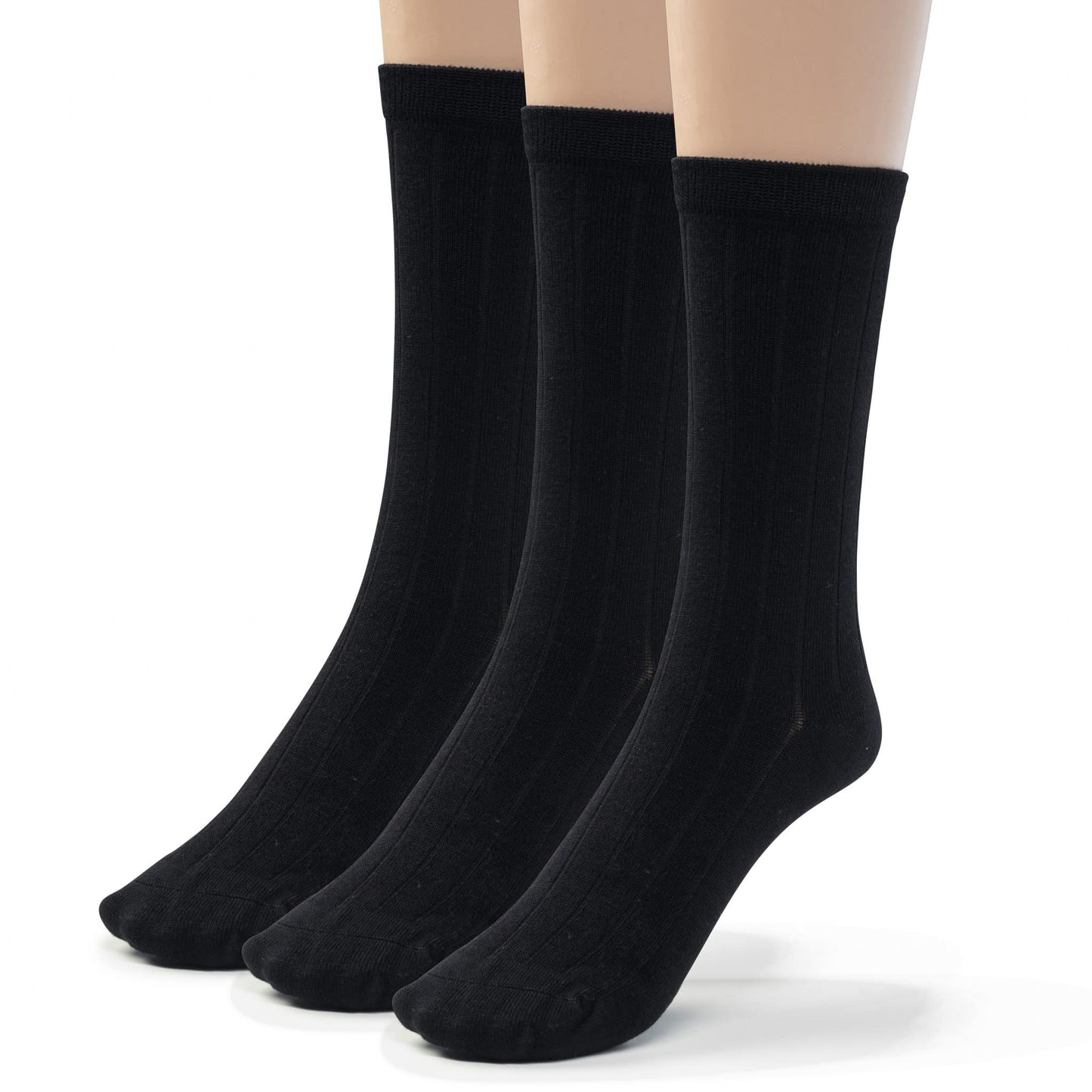 Kids Girls Boys Bamboo Ribbed Crew School Socks