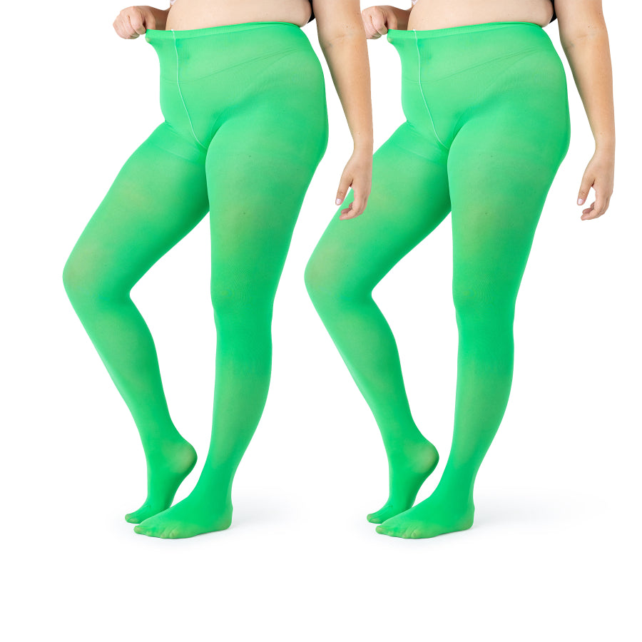Women's Opaque Plus Size Tights 60 Denier Nylons - 2 Pairs