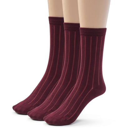 Kids Girls Boys Bamboo Ribbed Crew School Socks