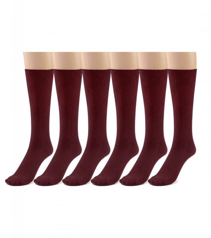 Men's Diabetic Cotton Crew Dress Socks