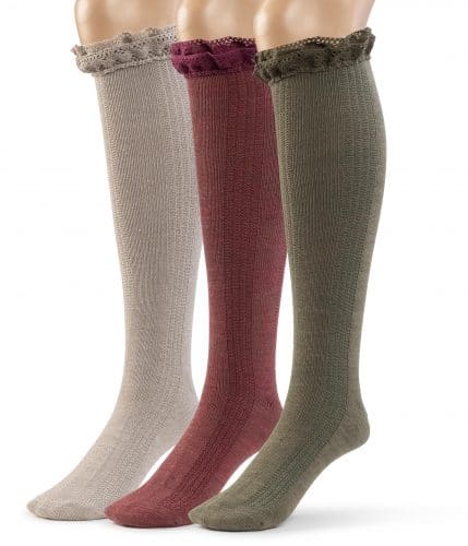 Women's Boot Socks | Knee High Warm Winter Ruffle Socks