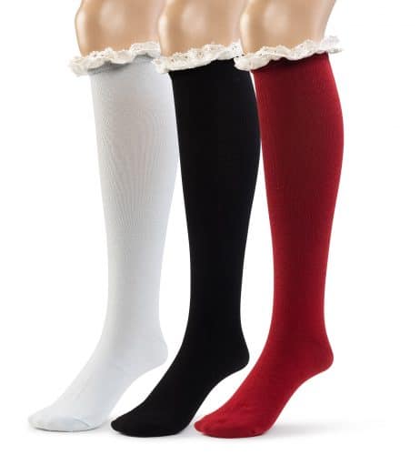 Women's Boot Socks | Knee High Warm Winter Ruffle Socks