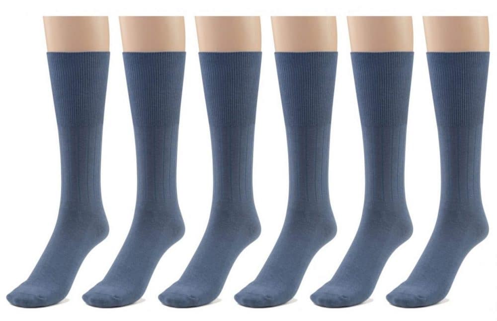 Men's Diabetic Cotton Crew Dress Socks