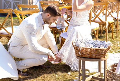 Foldable Flats Party Box | 20 Pairs of Gold Flats in White Display