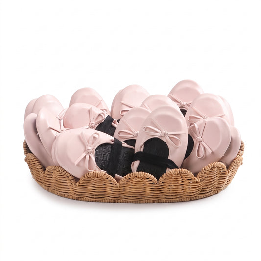 Foldable Flats Slipper Shoe | 20 Pairs of Ballet Pink Flats