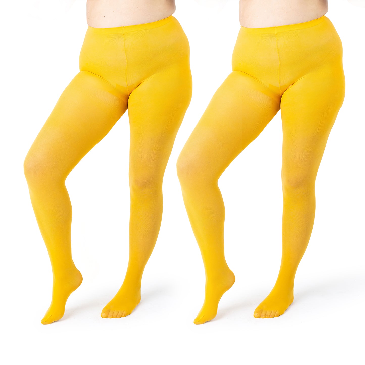 Women's Opaque Plus Size Tights 60 Denier Nylons - 2 Pairs